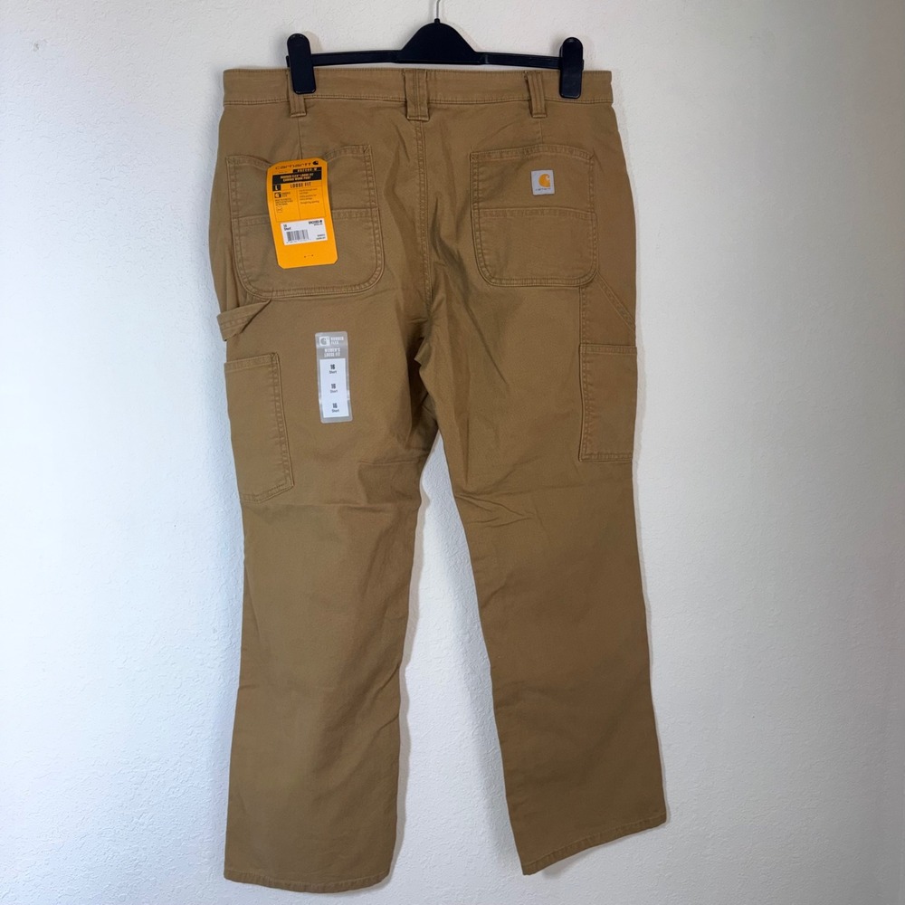 Carhartt Rugged Flex Loose Fit Canvas Work Pant 16 Short Brown NEW BN2080-W